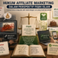 Ilustrasi ini menggambarkan perbandingan antara praktik affiliate marketing yang etis dan tidak etis dalam perspektif fiqih Islam.( poto : chatGPT ).