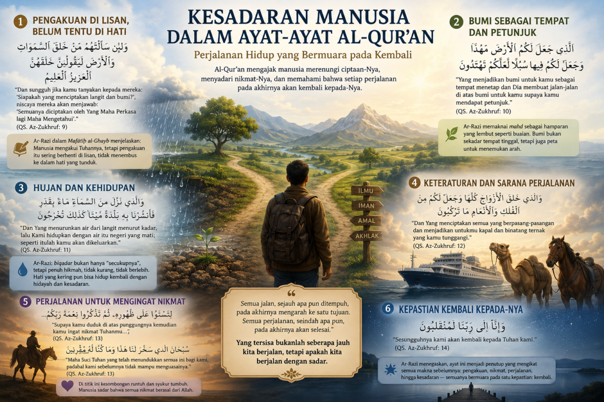 Kesadaran Manusia dalam Ayat Al-Qur’an tentang Kembali( Poto :chatGPT ).