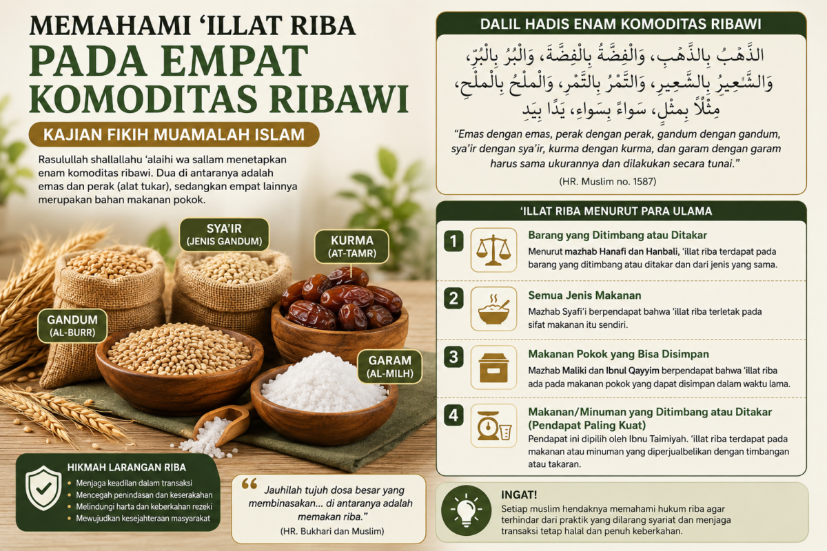 Empat komoditas ribawi dalam fikih muamalah Islam.( Ilustrasi poto : chatGPT ).