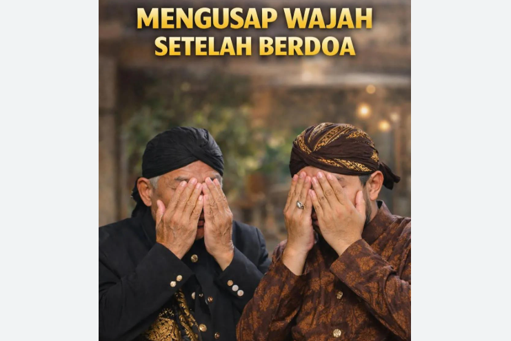 Hukum mengusap muka setelagh berdoa( Poto : istimewa ). 