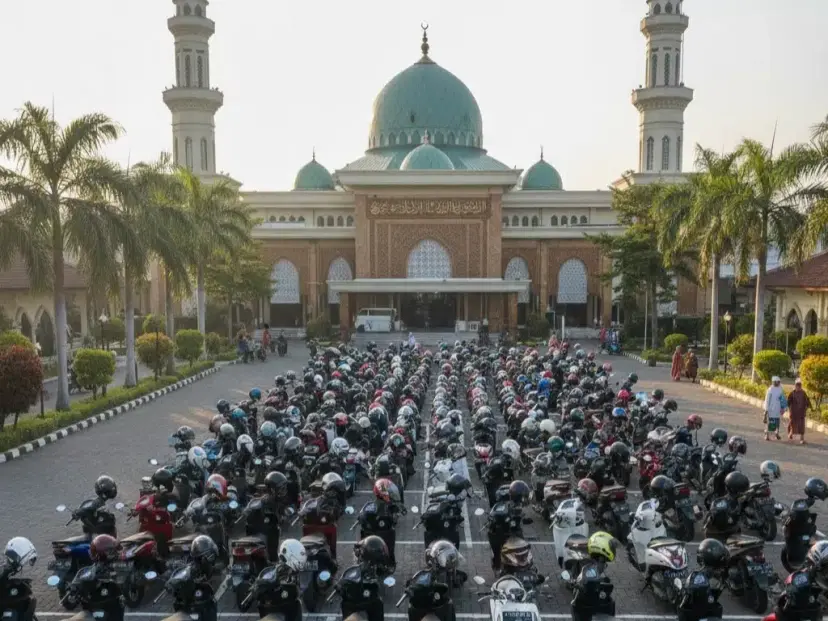 Hukum parkir berbayar di Masjid ( Poto : Astra Otoshop )