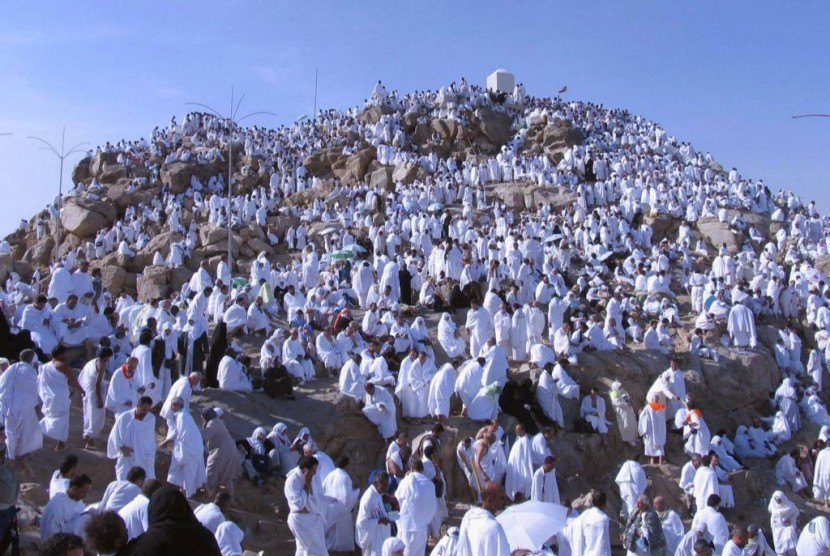 Jamaah Haji sedang Wukuf di Arafah ( Poto : REPUBLIKA )