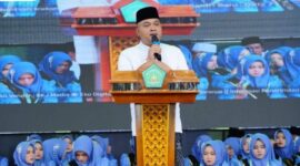 Bupati Tebo Agus Rubiyanto menghadiri Pengajian Akbar Akhirussanah ke-37 di Pondok Pesantren Darul Hikam pada Sabtu (6/6/2026).( poto : jambiprima.com )
