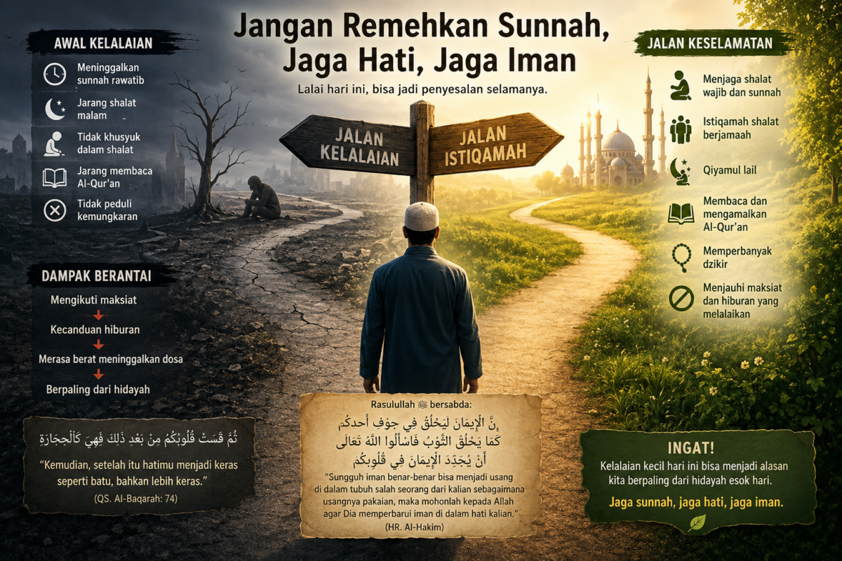 Bahaya lalai dalam mengamalkan perkara sunnah( ilustrasi poto :chatGPT)
