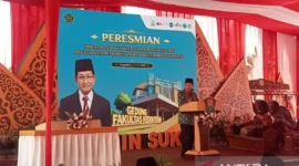 Menteri Agama Nasaruddin Umar saat sambutan peresmian gedung Fakultas Kedokteran UIN Sunan Kalijaga Yogyakarta. Kamis (4/2/2026).( poto : ANTARA)