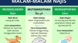 Penjelasan lengkap macam najis dalam Islam, jenis, dalil, dan cara menyucikannya.( poto : bersama dakwah )
