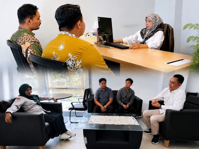 Tim Humas Universitas Islam Tebo saat melaksanakan studi tiru dan berdiskusi dengan Bidang Humas UIN STS Jambi, Senin (20/7/2026).(poto: jambiprima.com).