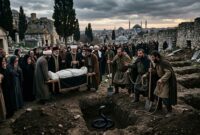 Ilustrasi Imam Al-Qurthubi mengungkap kisah mengerikan ular hitam di makam gubernur Konstantinopel.(poto: AI).