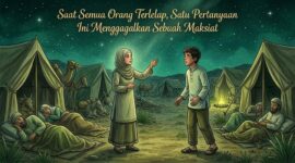 Kisah seorang laki-laki menaruh rasa cinta yang sangat mendalam kepada seorang perempuan.(poto: lirboyo.net).