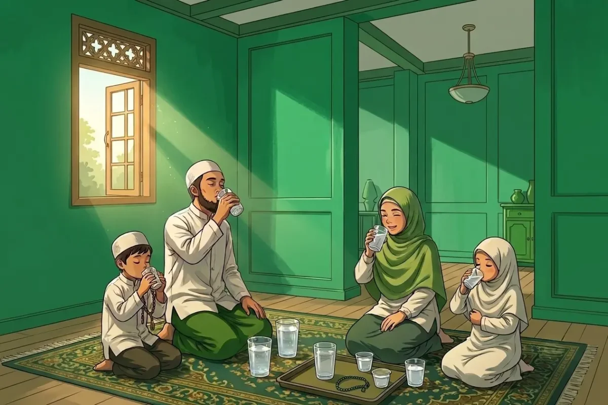 Adab meminum air Zamzam.(poto: lirboyo.net)
