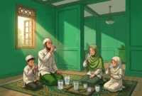 Adab meminum air Zamzam.(poto: lirboyo.net)