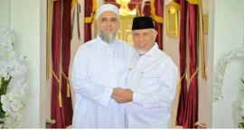 Gubernur Sumbar Mahyeldi Ansharullah bersama ulama dan pakar syariah asal Suriah, Syekh Abdul Al-Razzaq An-Najm.(poto: istimewa)