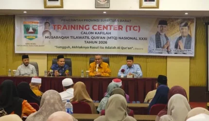Pemprov Sumbar matangkan persiapan 54 kafilah demi target tembus sepuluh besar pada ajang MTQ Nasional XXXI 2026 di Semarang, Jawa Tengah.