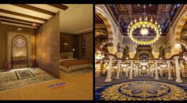 Mushollah di rumah (Kiri) | Masjid (Kanan).( poto : hidayatullah.com)