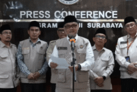 Menteri Haji dan Umrah Moch. Irfan Yusuf menyampaikan rasa syukur karena seluruh jamaah telah kembali ke Tanah Air dengan selamat.( poto : hidayatullah.com )