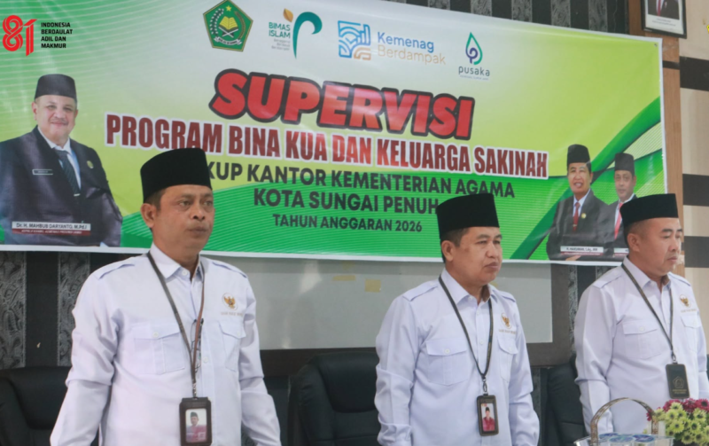 Kantor Kementerian Agama Kota Sungai Penuh menggelar kegiatan Supervisi Bina KUA dan Keluarga Sakinah.(poto: seriusnews.id).