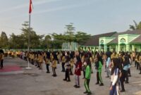 Siswa-siswi MTsN 7 Bungo antusias mengikuti Senam Anak Indonesia Hebat, Sabtu (8/8/2026).(poto: jambiprima.com).