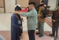 Asisten I Setda Merangin Sukoso membuka Training Center (TC) di Aula Hotel Merangin, Kamis malam (20/8).
