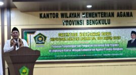 Kepala BMBPSDM Kemenag RI, dalam Orientasi Kebijakan Baru KMA No.606 Tahun 2026 di Kanwil Kemenag Bengkulu, Jumat (5/9/2026).(poto: kemenag.go.id).