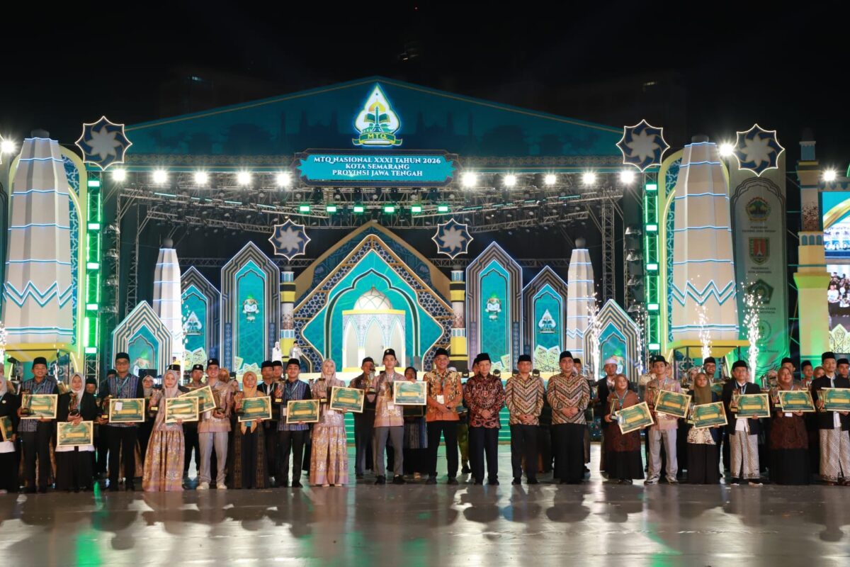 Kafilah Kalimantan Timur resmi meraih juara umum MTQ Nasional XXXI 2026 di Semarang.(poto: kemenag).