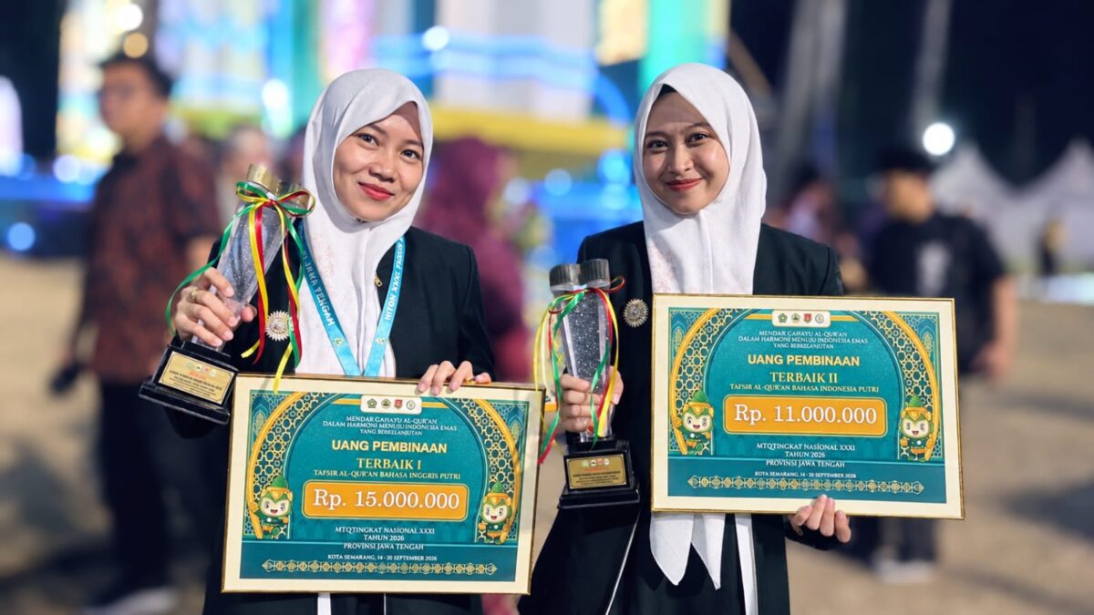 Dua kakak beradik asal Kabupaten Rembang mencetak prestasi luar biasa pada ajang Musabaqah Tilawatil Qur'an tingkat nasional ke-31 di Semarang.(poto: kemenag).