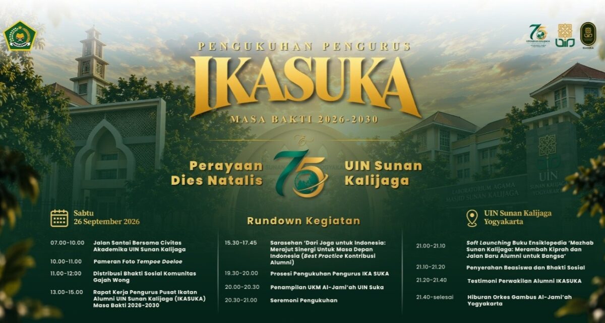 Puncak perayaan Dies Natalis ke-75 Universitas Islam Negeri (UIN) Sunan Kalijaga Yogyakarta pada 26 September 2026.(poto: kemenag.go.id).