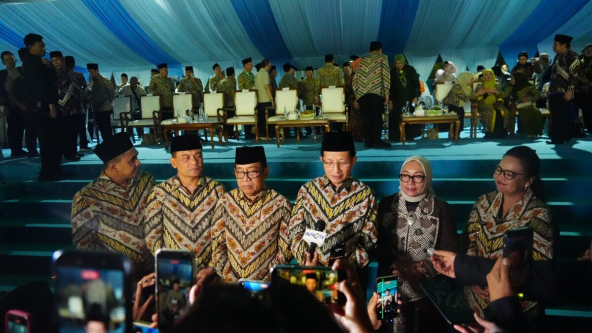 Wawancara beserta awak media setelah acara pembukaan MTQ Nasional di Semarang, Sabtu (12/9/2026).(poto: kemenag.go.id).