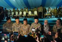 Wawancara beserta awak media setelah acara pembukaan MTQ Nasional di Semarang, Sabtu (12/9/2026).(poto: kemenag.go.id).