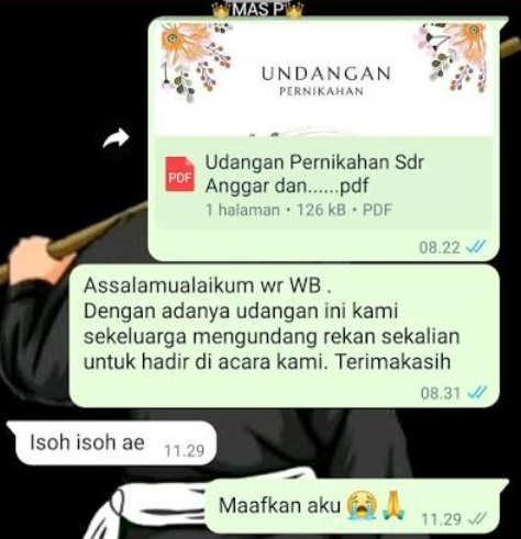 Ilustrasi undangan lewat Whatsapp.(poto: ist).