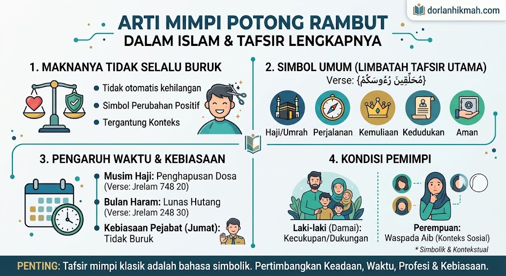 Makna tafsir mimpi potong rambut.(poto: AI).
