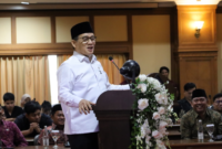 Wakil Menteri Agama Romo Muhammad Syafi’i memimpin kegiatan bimbingan calon pengantin Bali di Gedung Madya Gosana, Pusat Pemerintahan Kabupaten Badung Mangupura, Rabu (23/9/2026).(poto: kemenag.go.id).