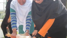 Ilustrasi pperempuan sedang menyembelih ayam.(poto: ist).