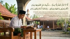 Penuntut ilmu wajib memahami syarat utama menuntut ilmu agar proses belajar membuahkan hasil.(poto: AI).