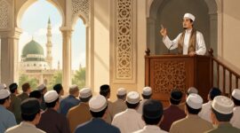 Ilustrasi Khutbah Jumat.(poto: AI)