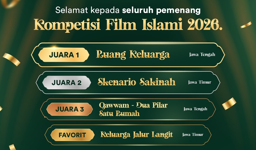 Panitia pelaksana menetapkan empat karya terbaik pilihan dewan juri dalam pengumuman resmi di Jakarta, Selasa (13/10/2026).(poto: kemenag.go.id).