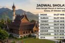 Infografis jadwal sholat wilayah Kota Sungai Penuh dan sekitarnya untuk hari Selasa, 27 Oktober 2026.(poto: AI).
