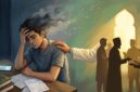 Ilustrasi pentingnya empati, bantuan medis, dan dukungan sosial masyarakat dalam mengatasi krisis kesehatan mental.(poto: AI).