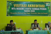Madrasah Tsanawiyah Negeri (MTsN) 2 Sungai Penuh menuntaskan agenda visitasi akreditasi yang berlangsung selama dua hari, mulai Jumat (9/10/2026) hingga Sabtu (10/10/2026).(poto: istimewa).