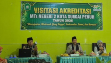 Madrasah Tsanawiyah Negeri (MTsN) 2 Sungai Penuh menuntaskan agenda visitasi akreditasi yang berlangsung selama dua hari, mulai Jumat (9/10/2026) hingga Sabtu (10/10/2026).(poto: istimewa).