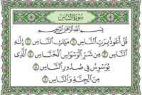 Surat An nas.(poto: istimewa).